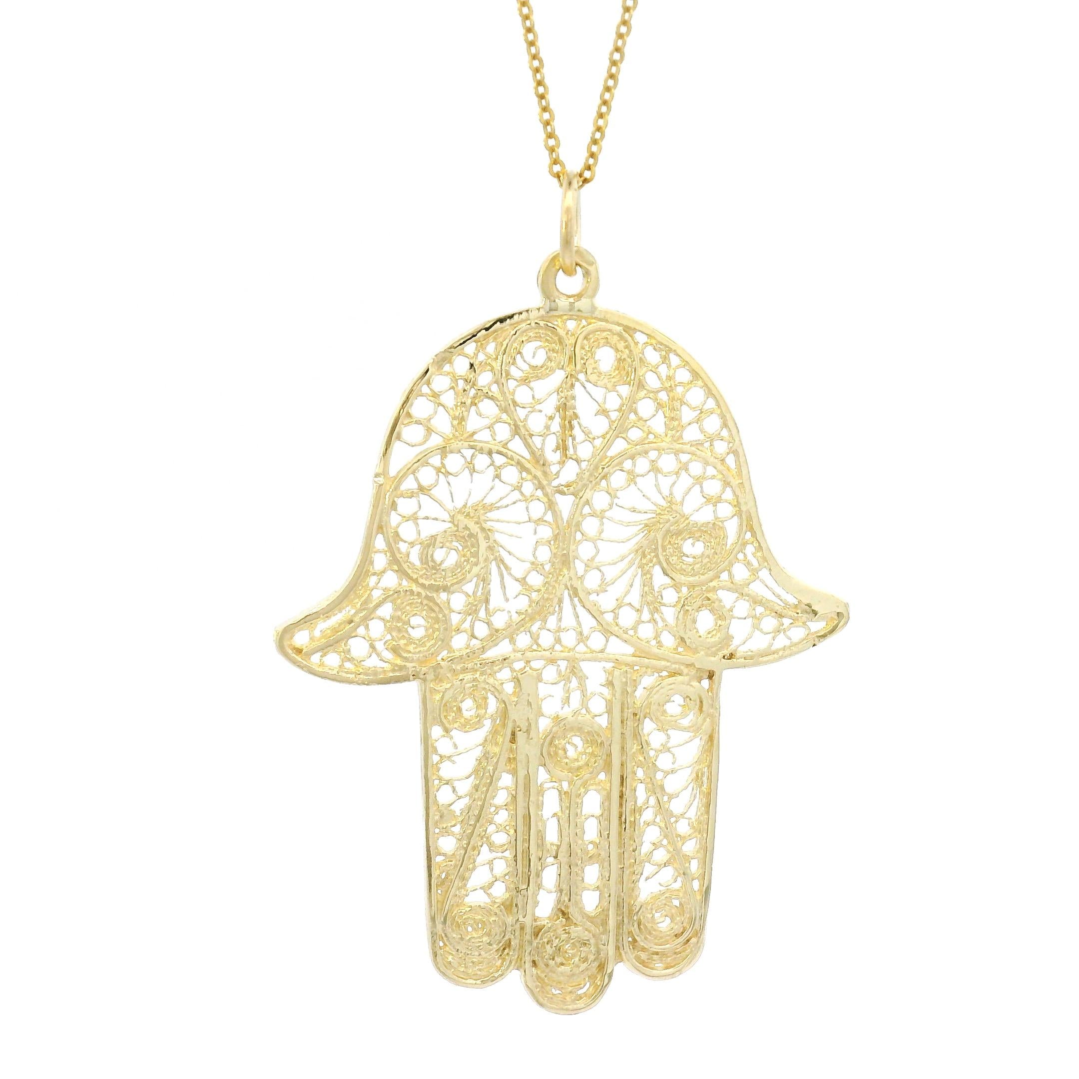 Vintage 14k Yellow Gold Hamsa