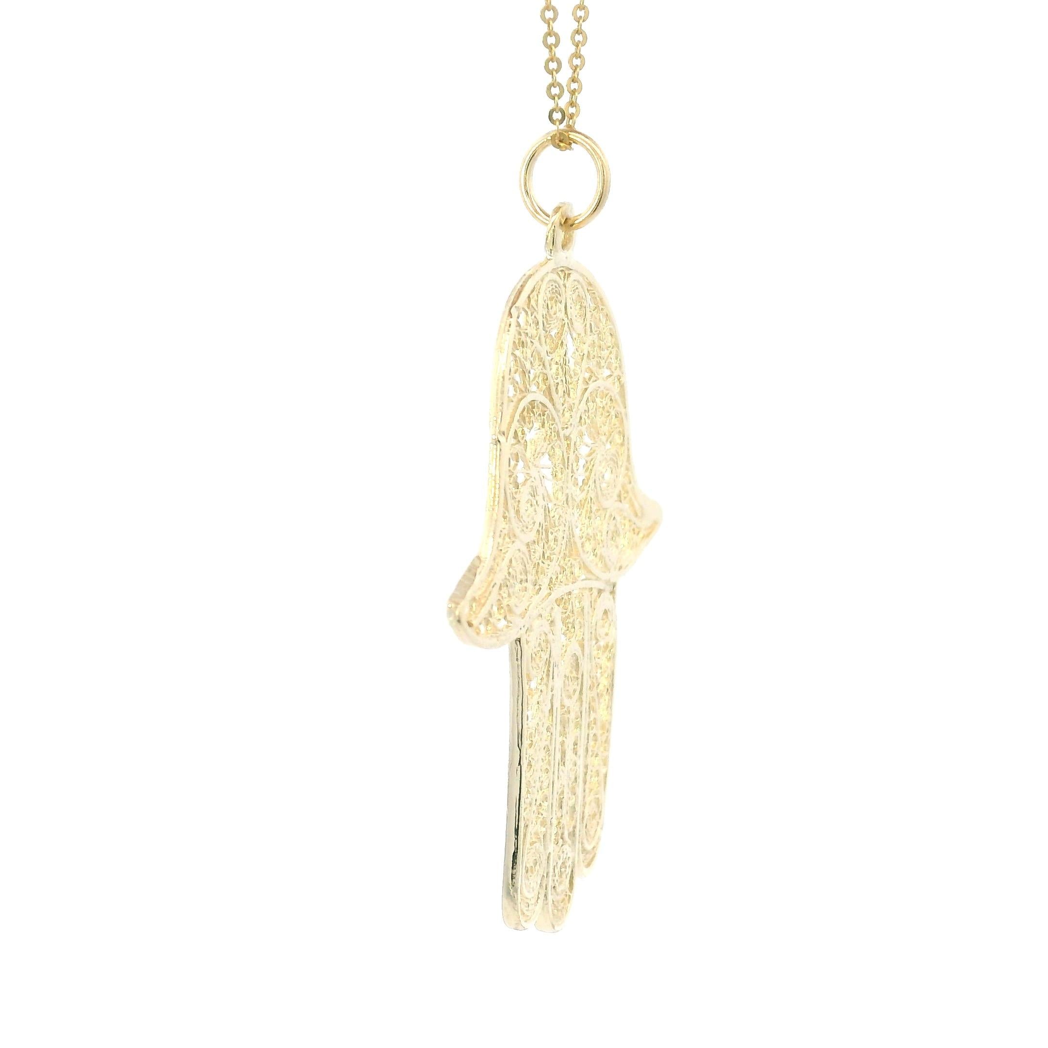 Vintage 14k Yellow Gold Hamsa