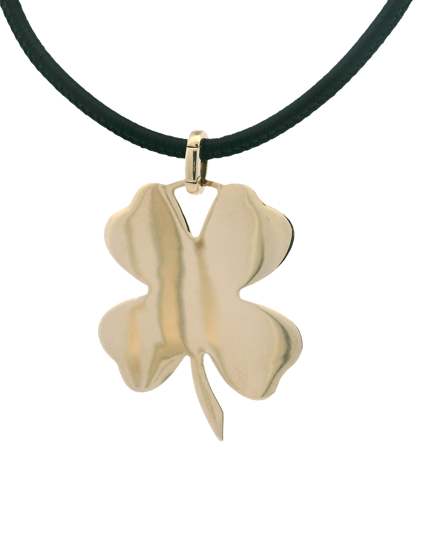 14k Yellow Gold or Sterling Silver Jumbo Vintage-Inspired Clover Charm