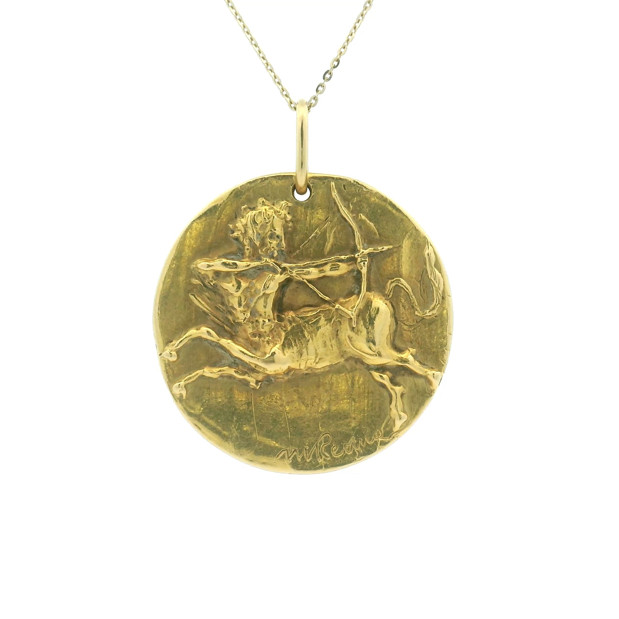 18k Yellow Gold Vintage Italian Sagittarius by Calderoni Gioielli Charm