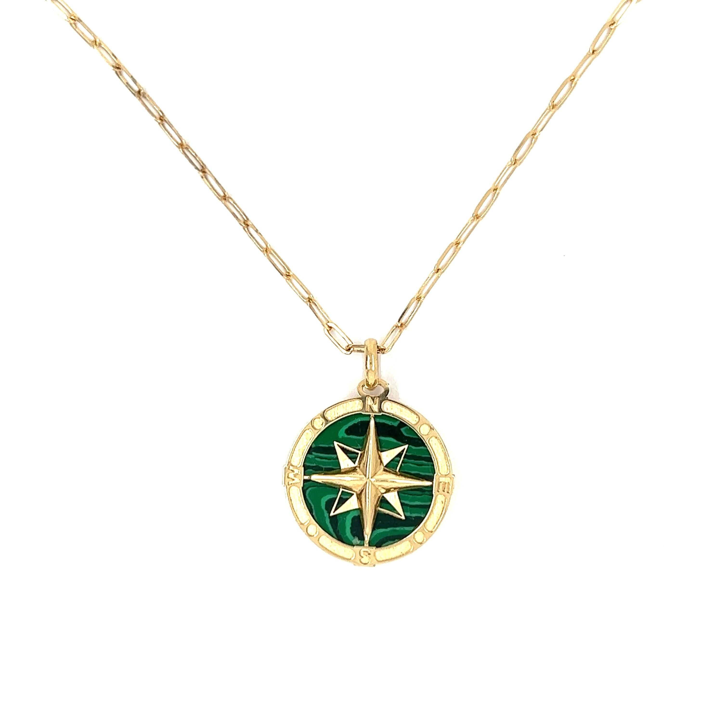 14k Yellow Gold Compass Charm