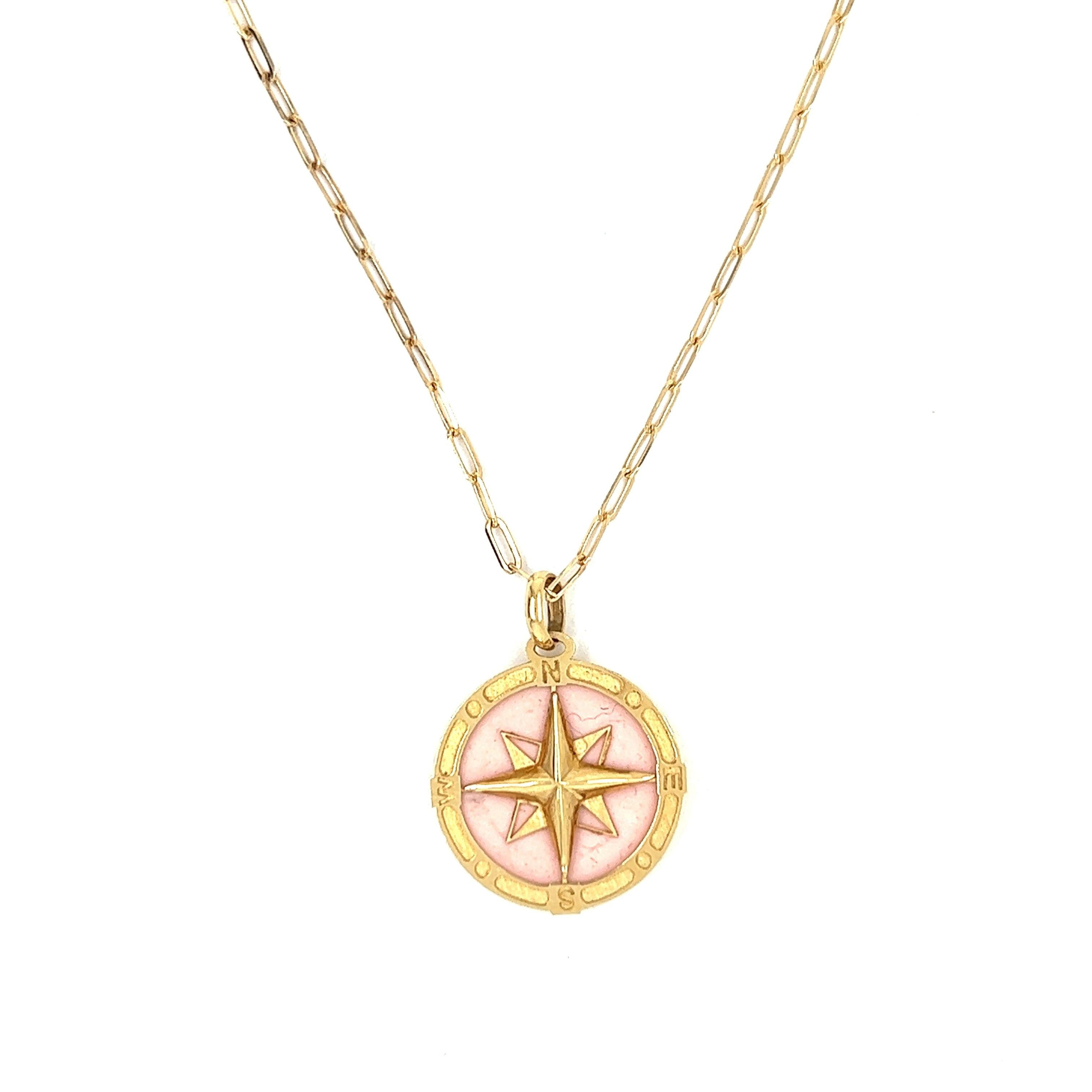 14k Yellow Gold Compass Charm