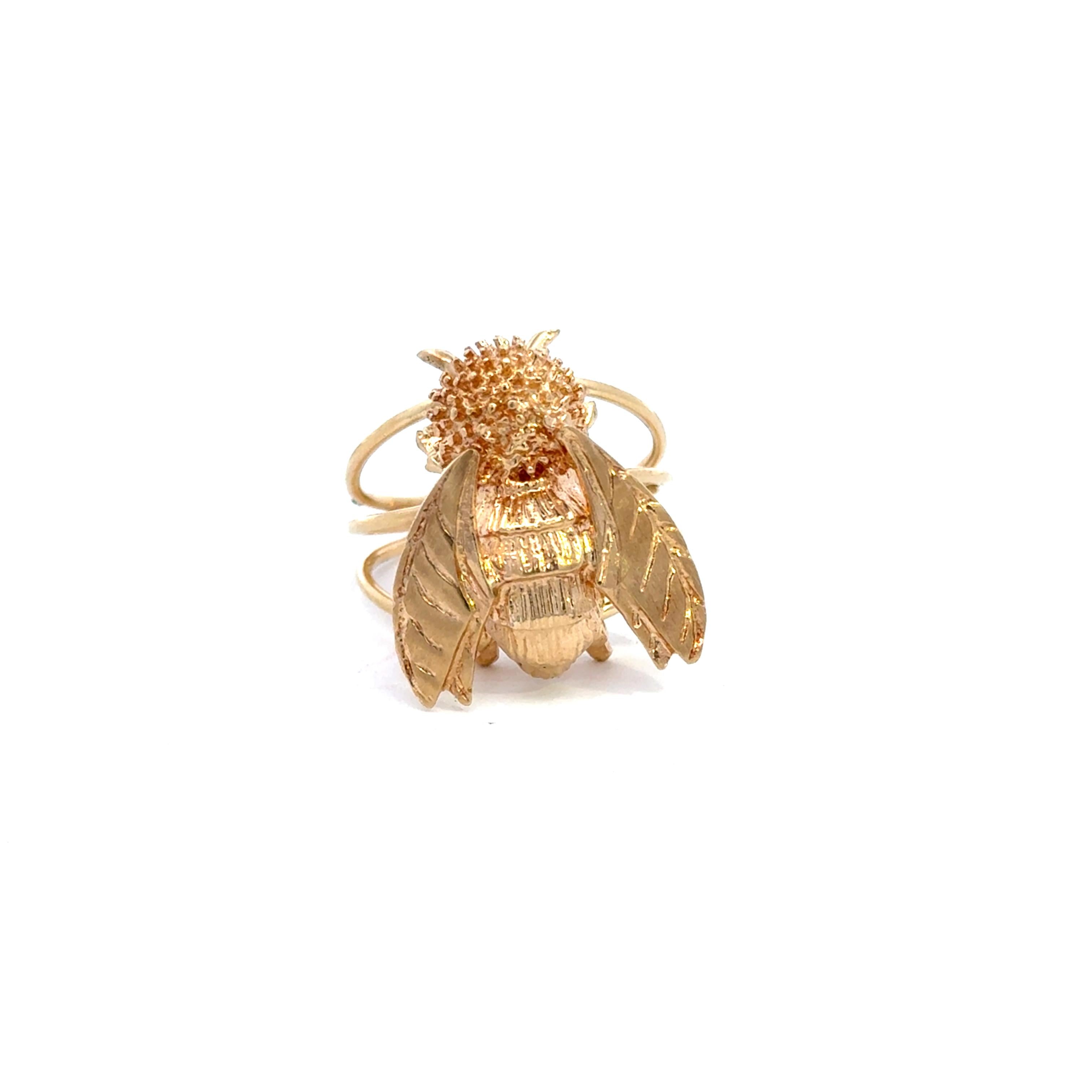 Vintage 18K Gold Bee Ring
