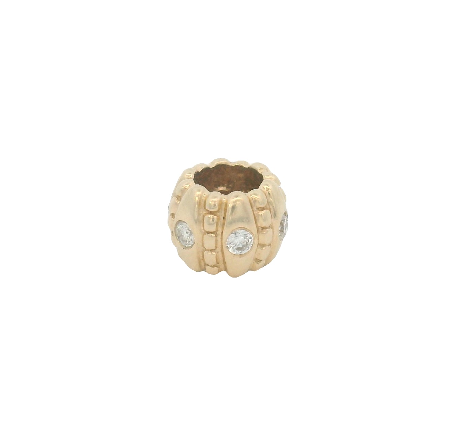 14k Yellow Gold Diamond Rondel Spacer
