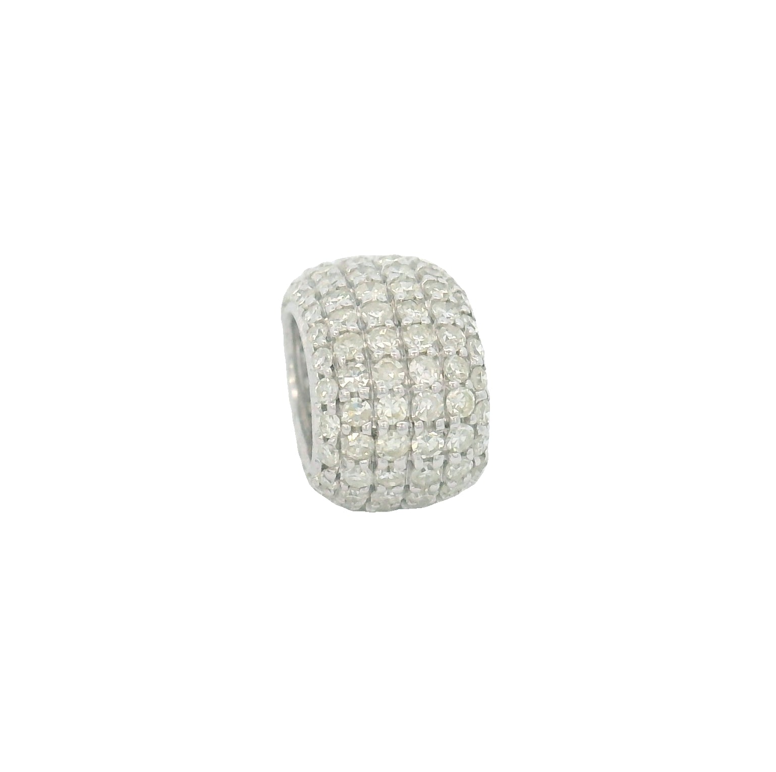 Espaciador Rondel de oro de 14 k con diamantes grandes