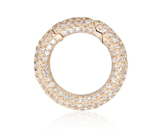 Anillo circular con diamantes en oro amarillo de 14 k