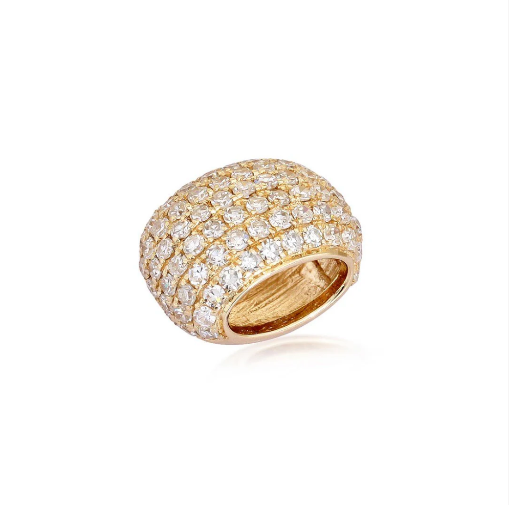 Espaciador Rondel de oro de 14 k con diamantes grandes