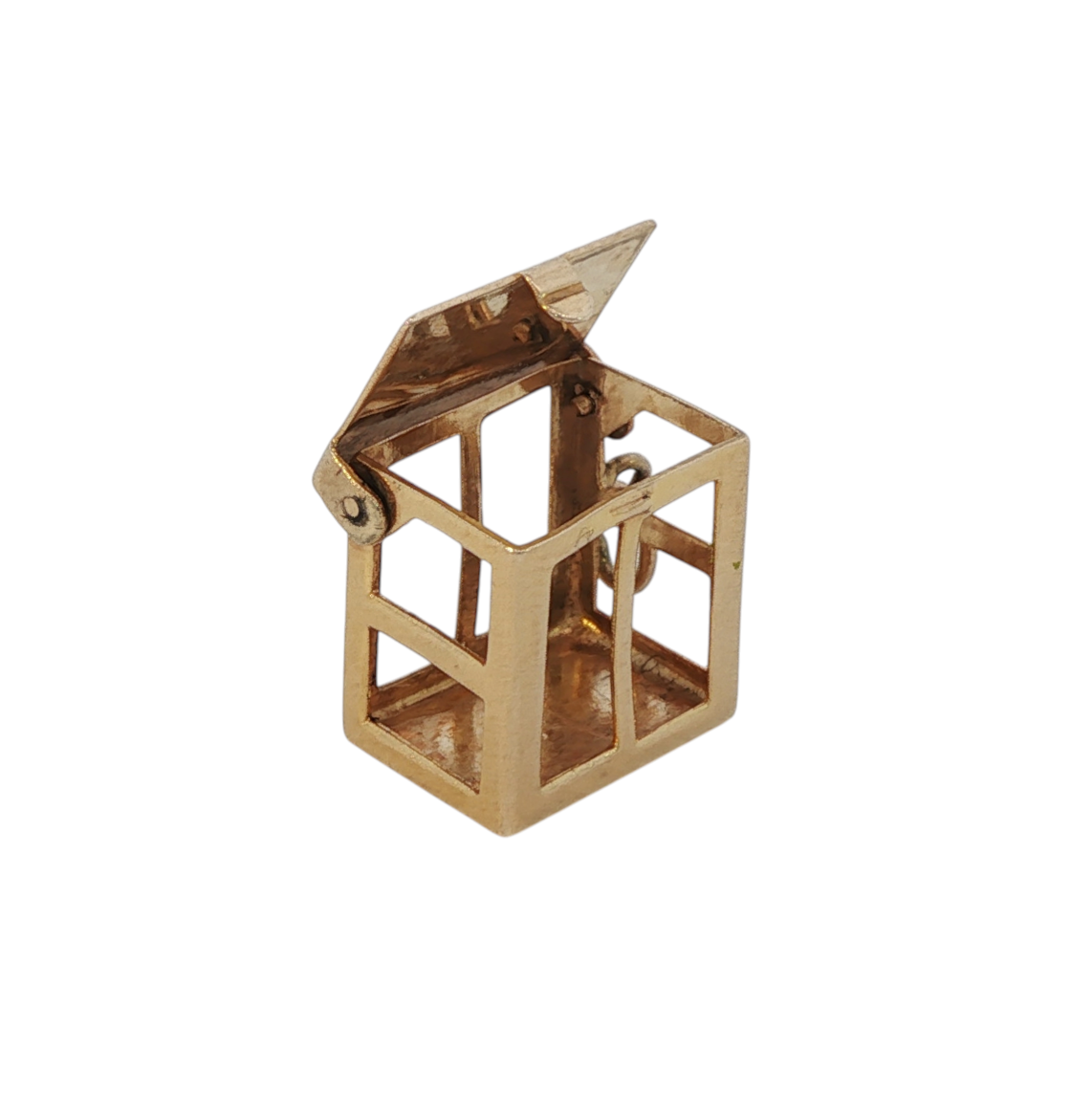 Vintage 14K Gold “Mad Money” Cash Cage Charm