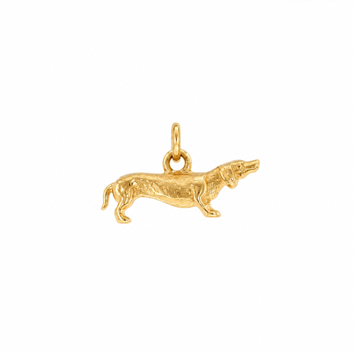 14k Yellow Gold Vintage Mini Dachshund Charm