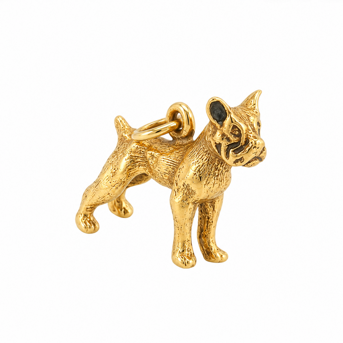 14k Yellow Gold Vintage Boxer Dog Charm