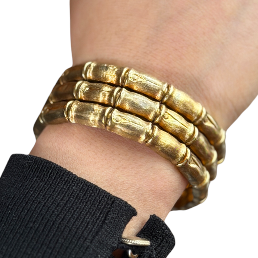 18k Yellow Gold 1970s Bamboo Bracelet