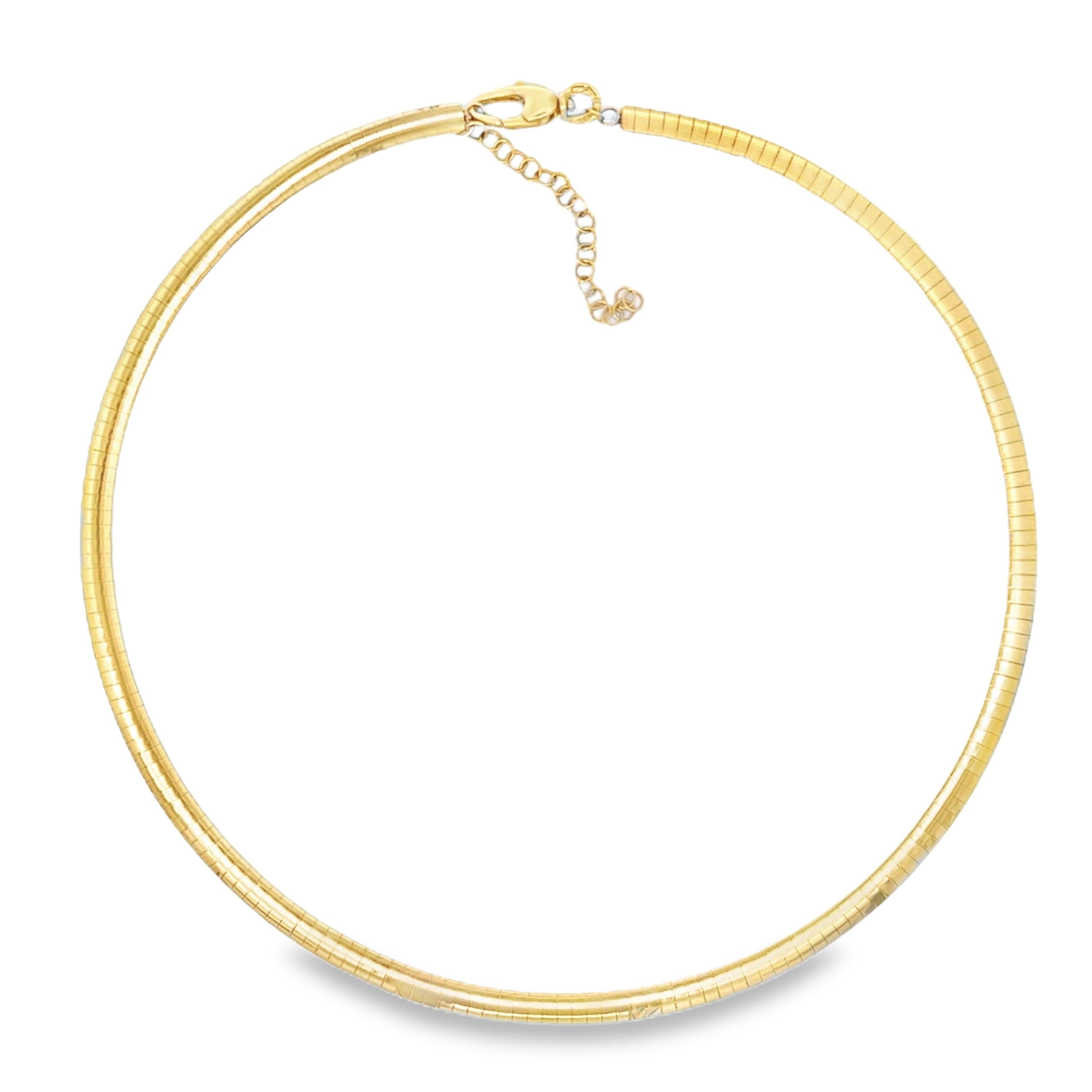 Cadena de alambre flexible de oro amarillo de 14 k