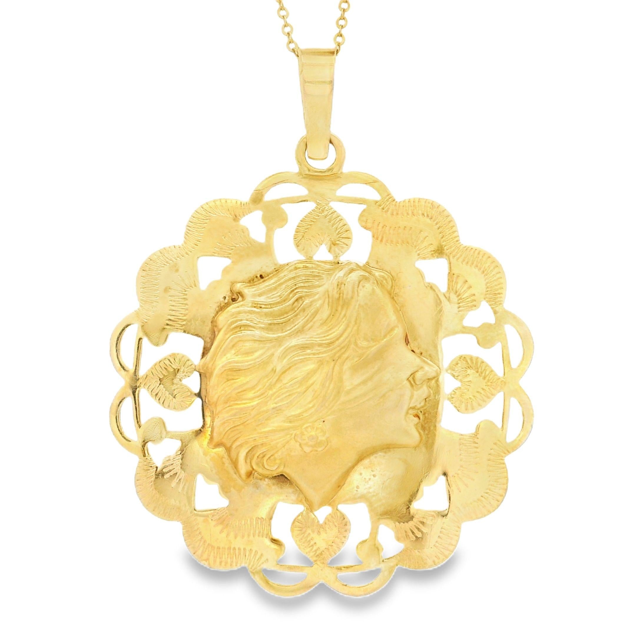 Vintage 18K Gold Lady Fortuna Charm