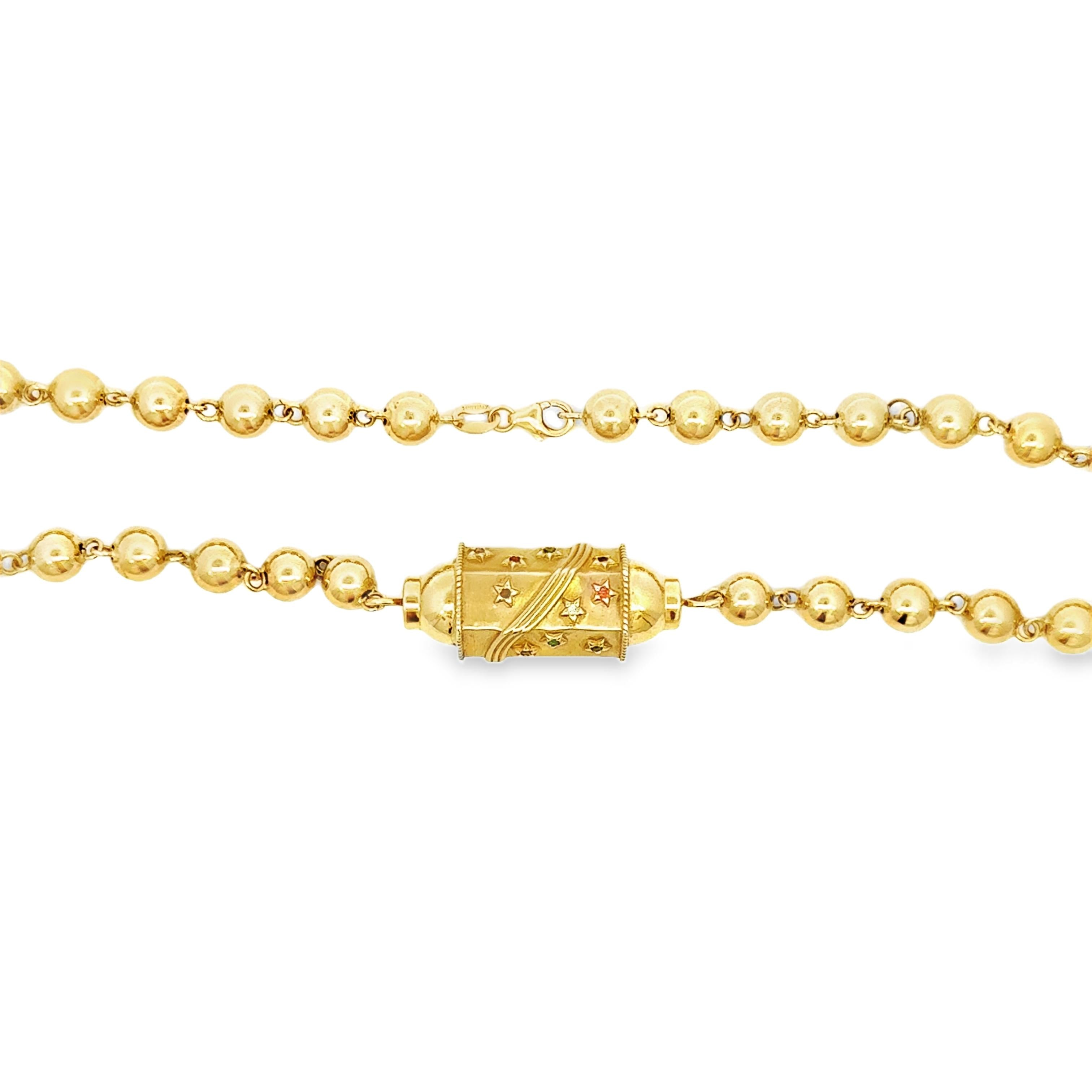 14k Yellow Gold 17.5" Ball Chain with Pendant