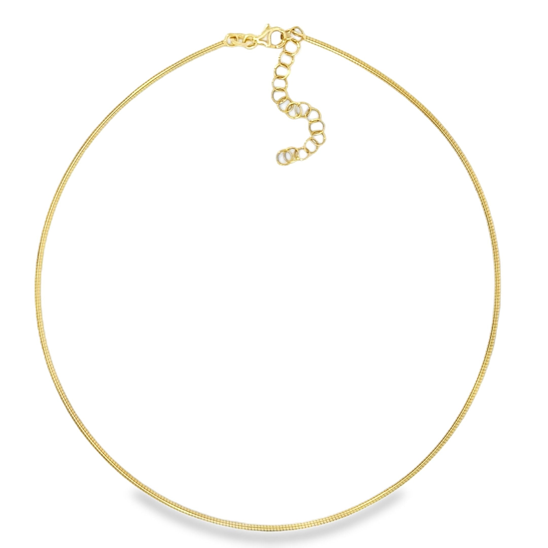 Cadena de alambre flexible de oro amarillo de 14 k