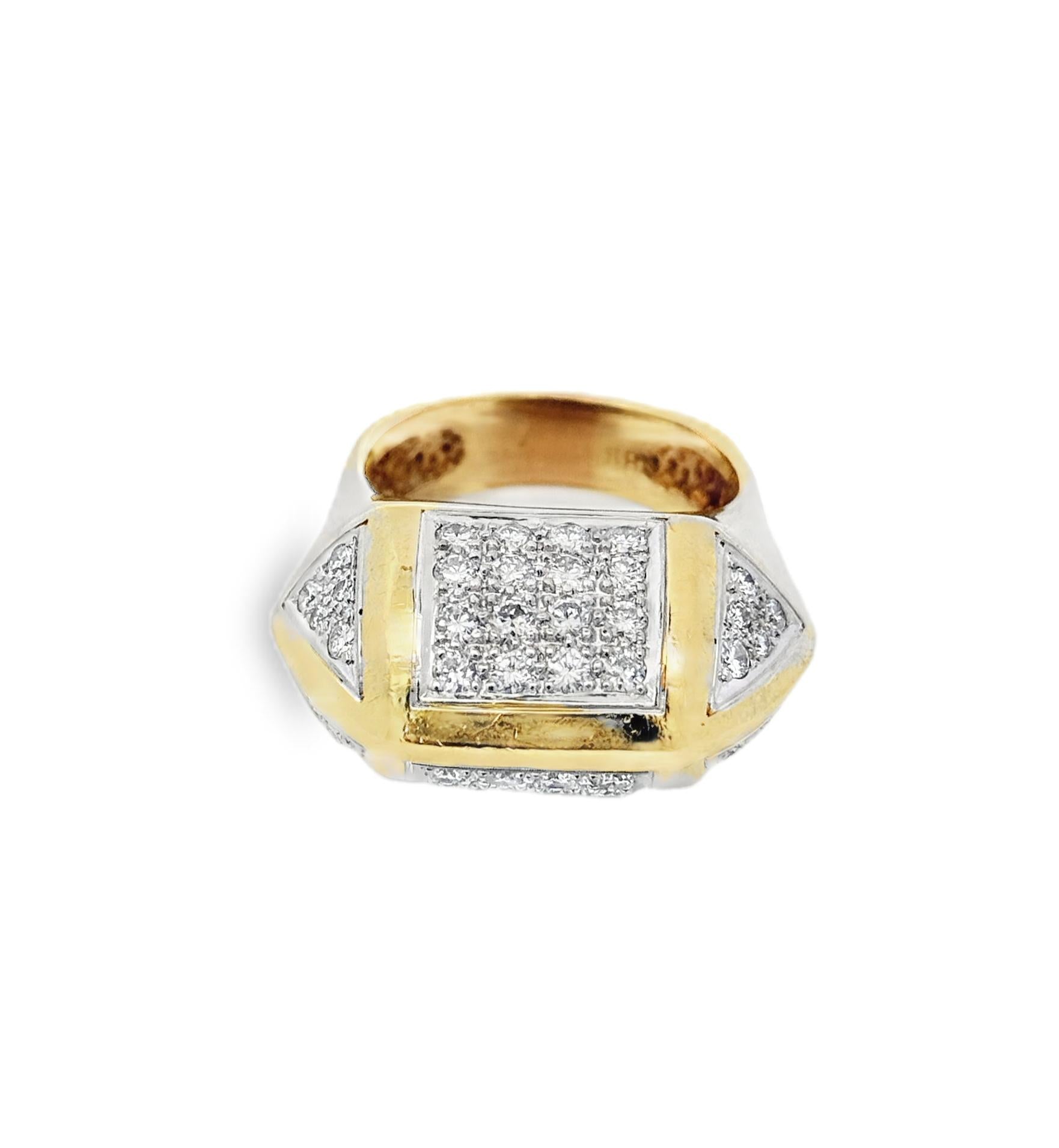 18k Yellow Gold Diamond Vintage Ring