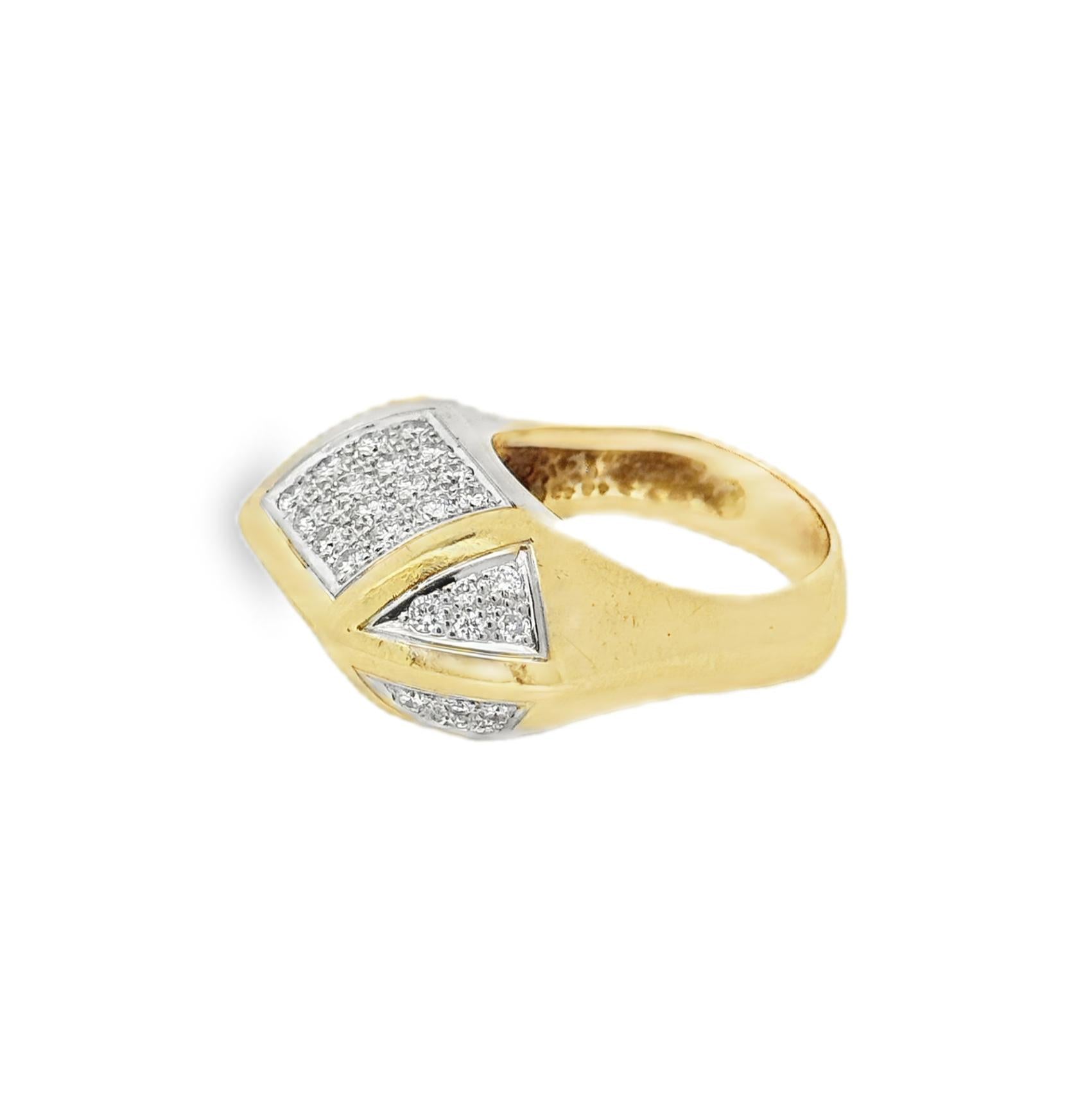 18k Yellow Gold Diamond Vintage Ring