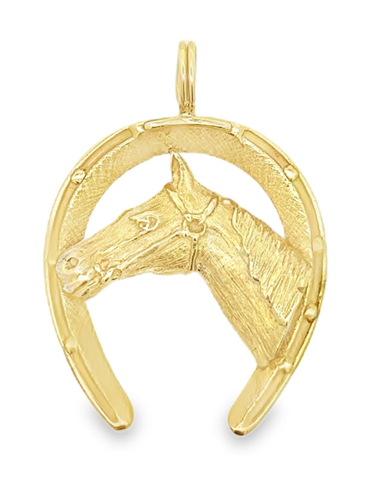 14k Gold Vintage Horse Shoe Charm