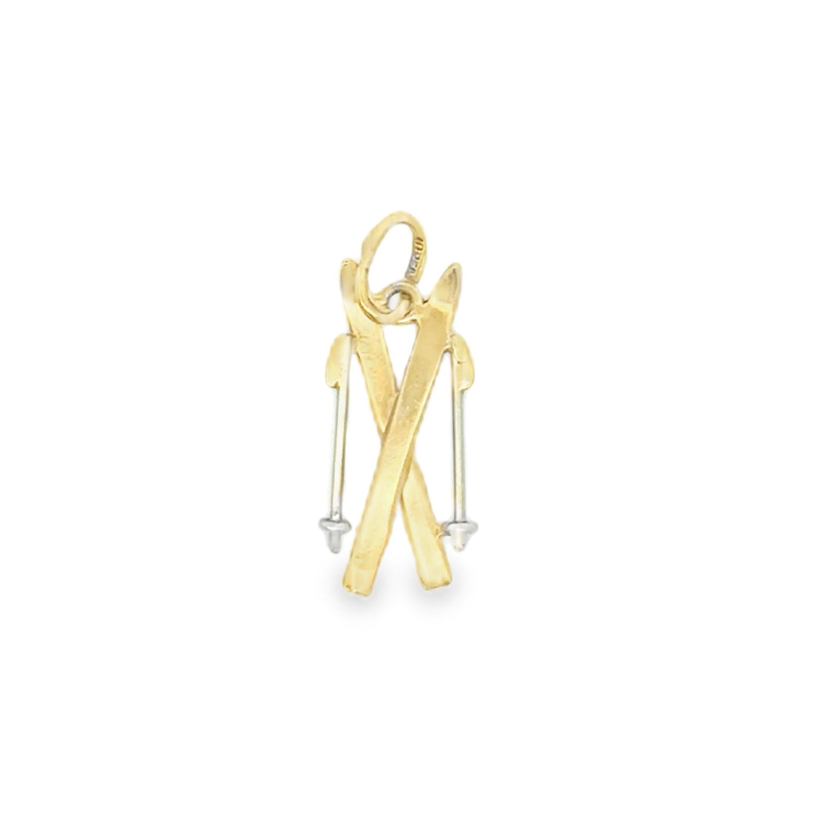 14K Yellow Gold Vintage Ski Charm - NEEDS PRICE