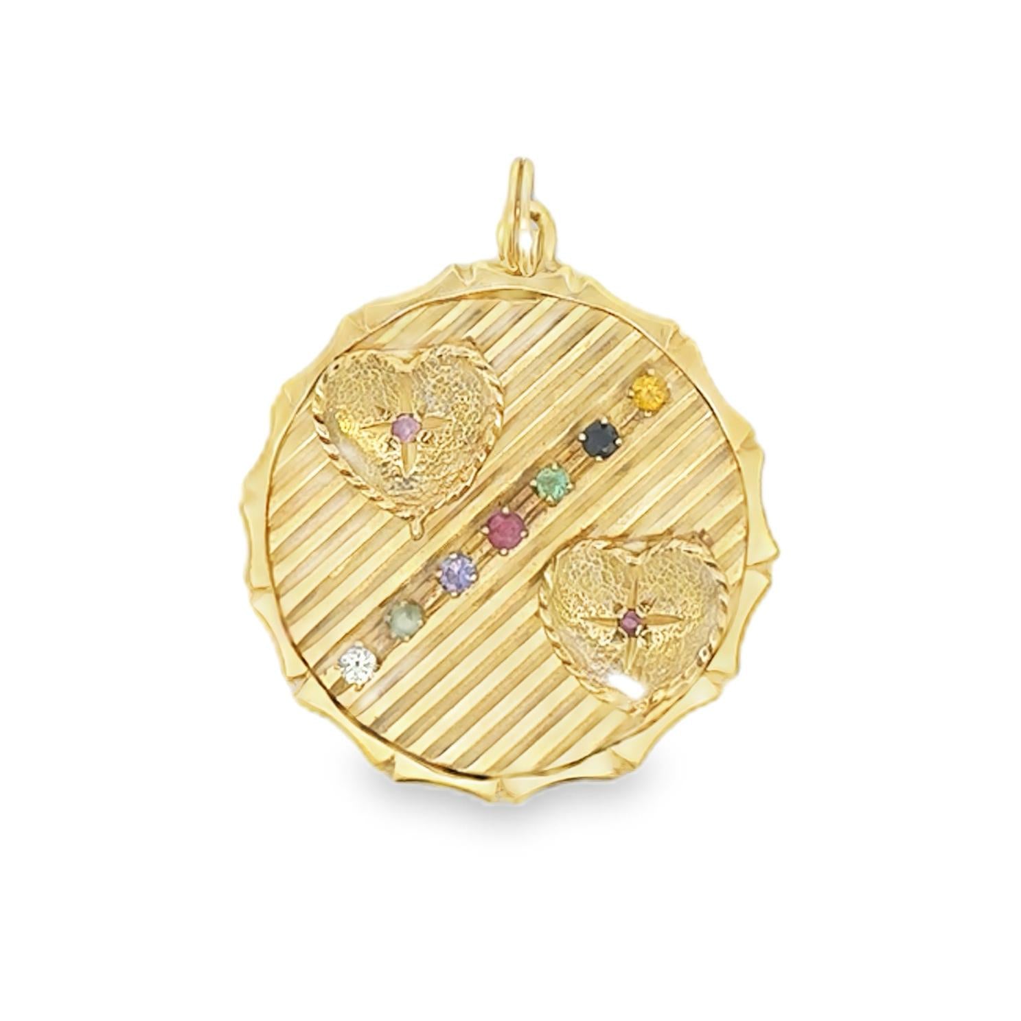 14k Yellow Gold Vintage 1960s Heart Locket Charm
