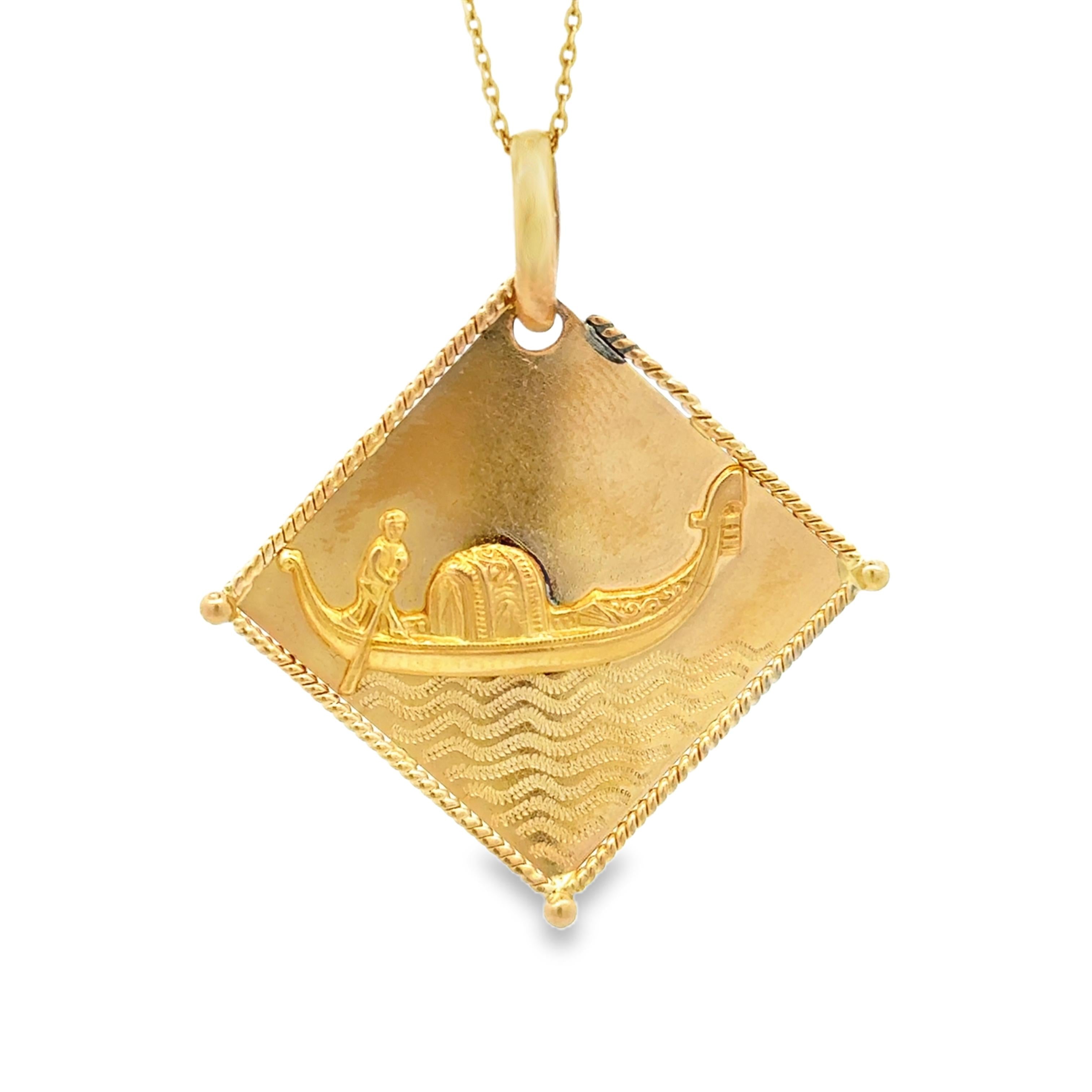 18k Yellow Gold Vintage Boat Charm