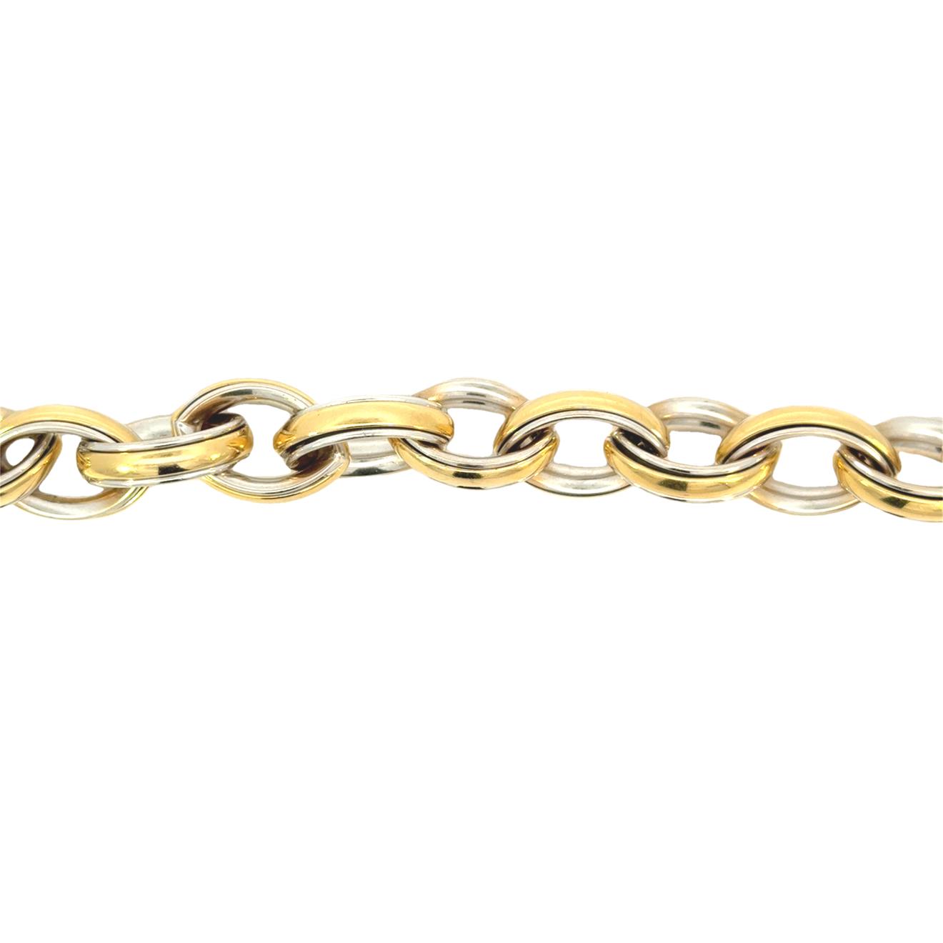 18k Yellow and White Gold Link Bracelet