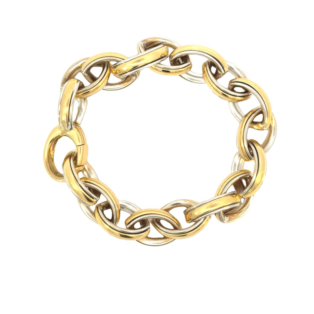 18k Yellow and White Gold Link Bracelet