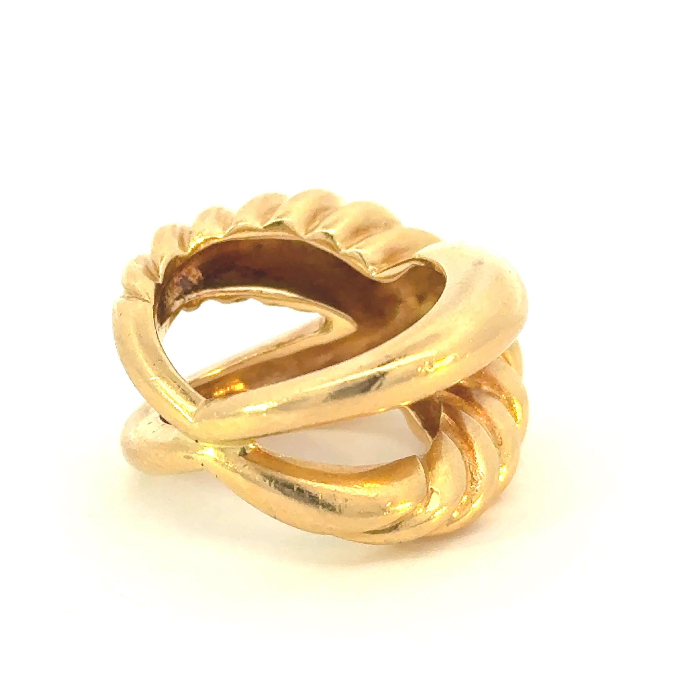 18K Yellow Gold Vintage Cross Ring