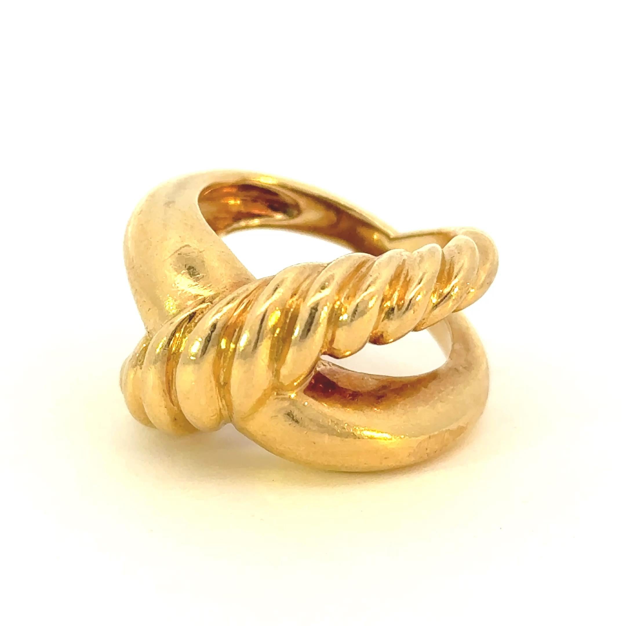 18K Yellow Gold Vintage Cross Ring
