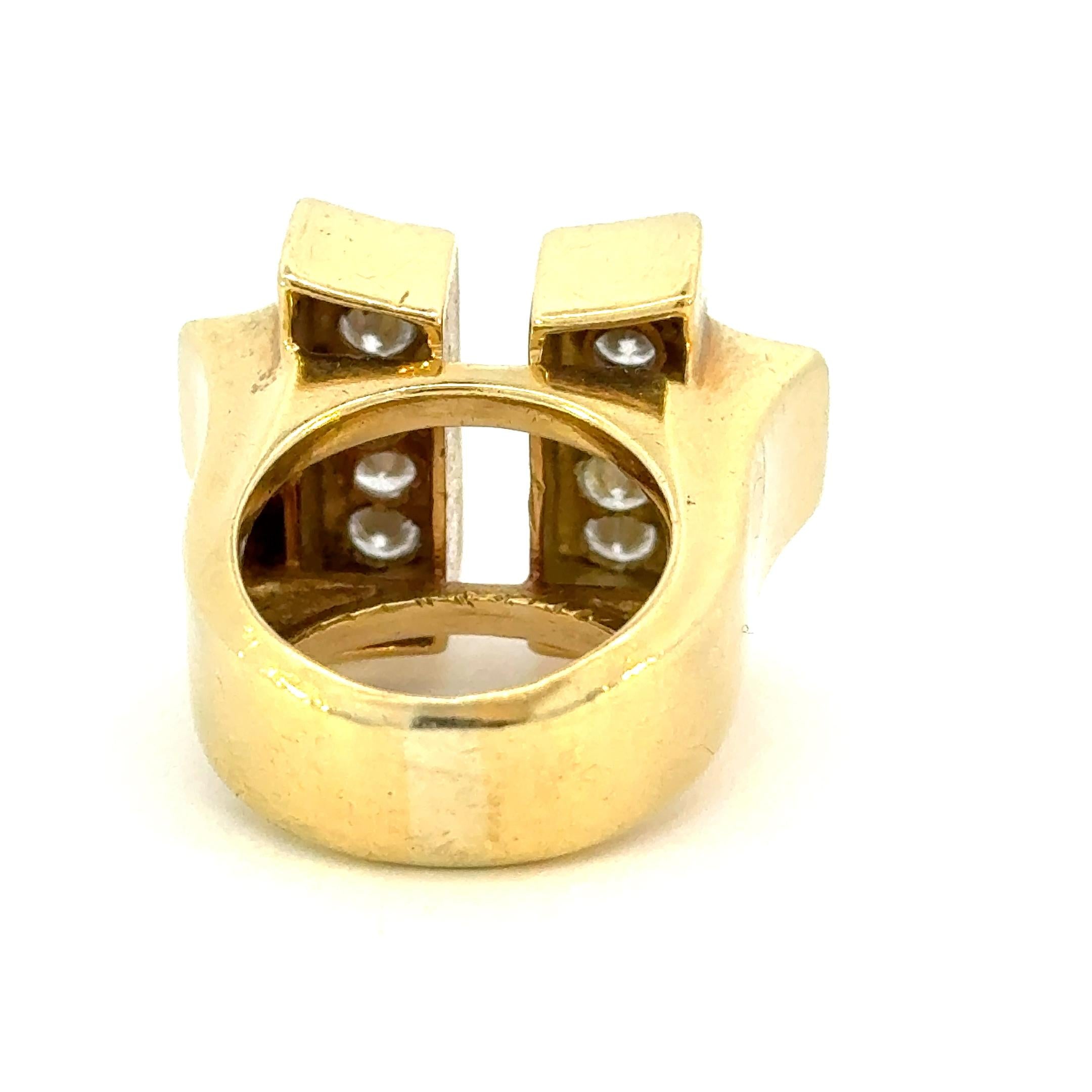18K Yellow Gold 2CT Diamond Vintage Ring