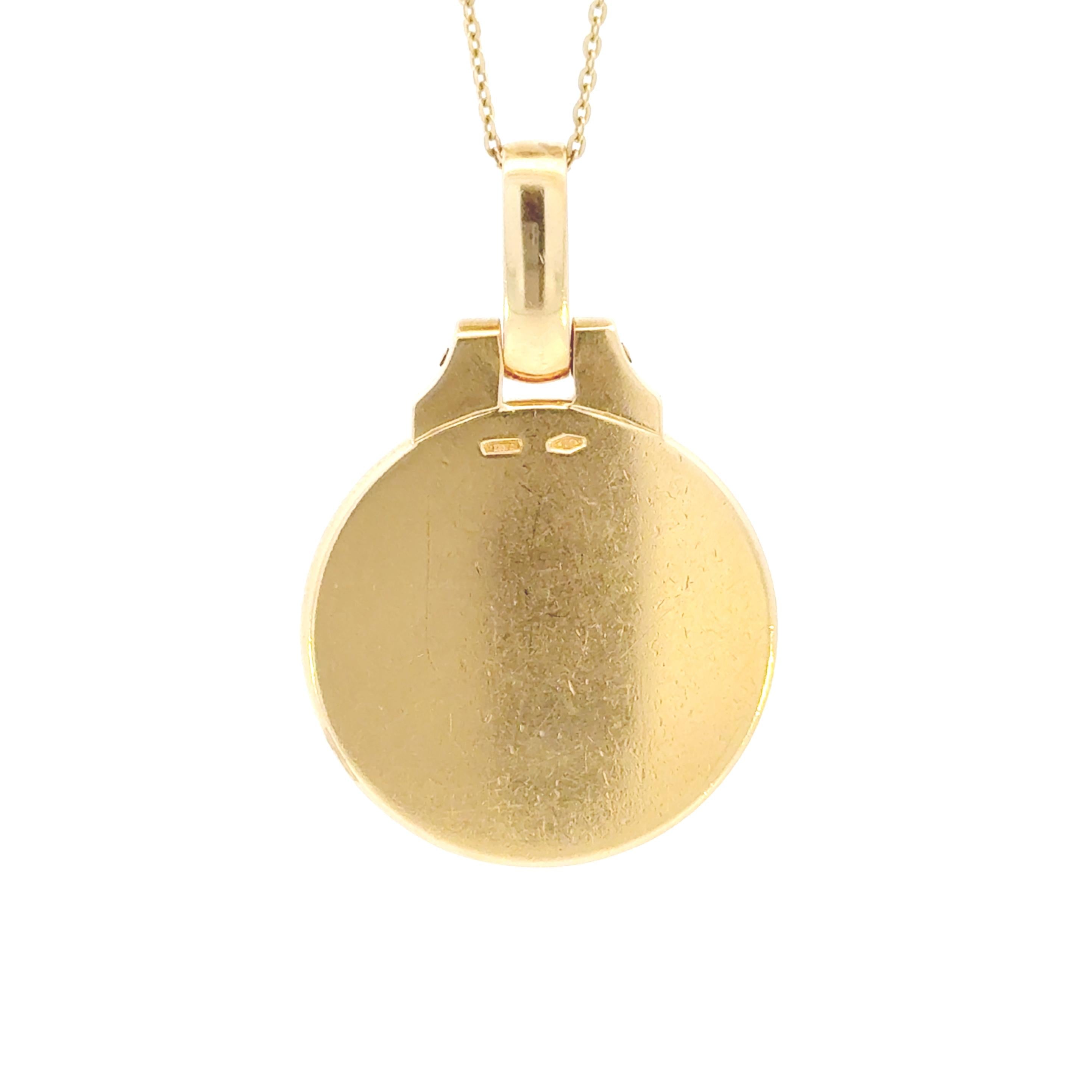 18k Yellow Gold Vintage Bulgari Aries Ram and Steel Pendant