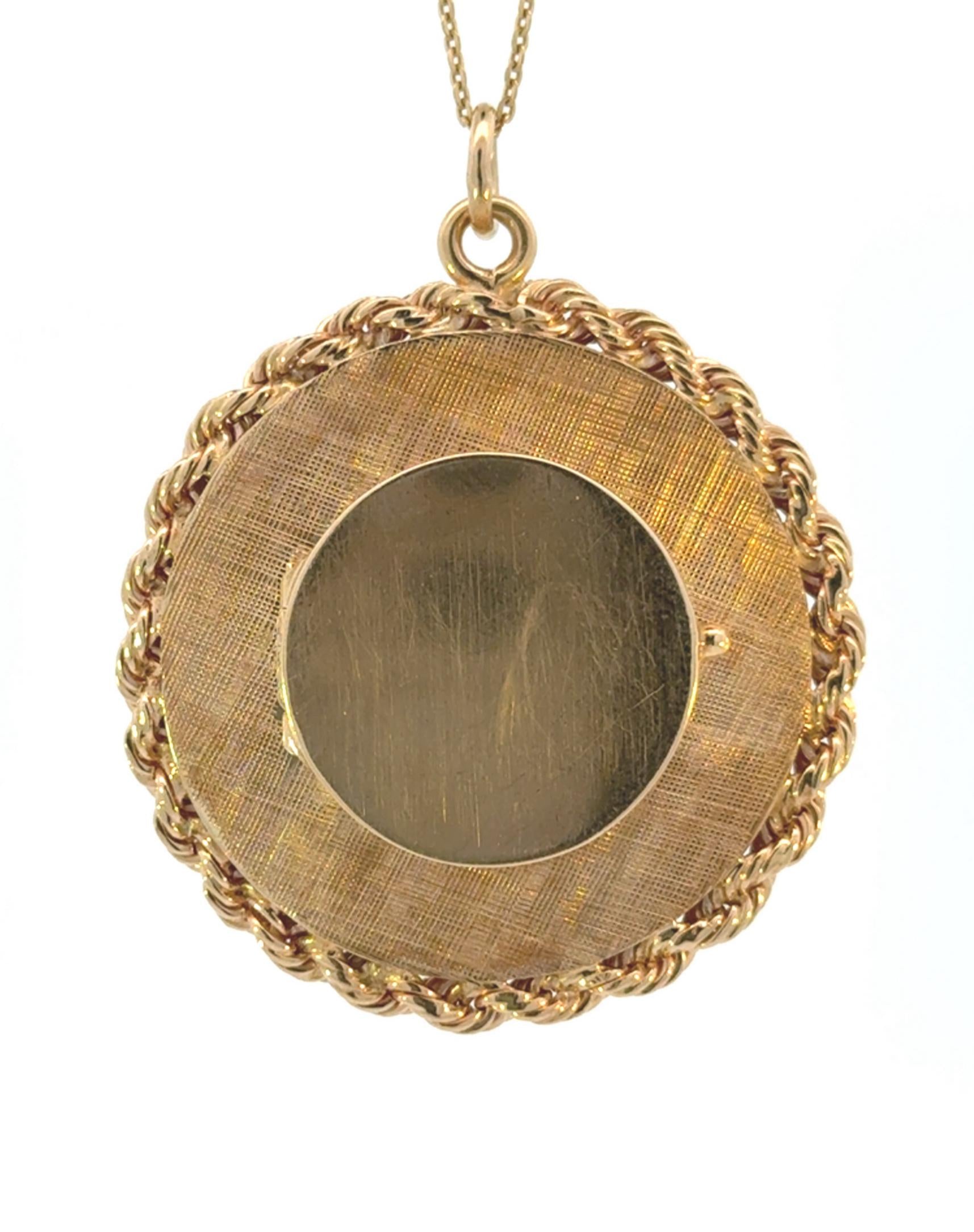 14k Yellow Gold Double Sided Vintage Locket Charm