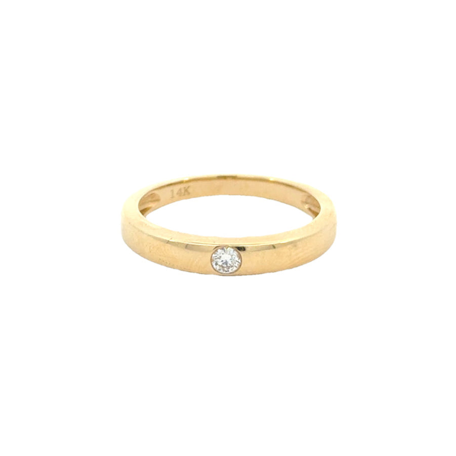 14k Yellow Gold and Diamond Stacking Ring