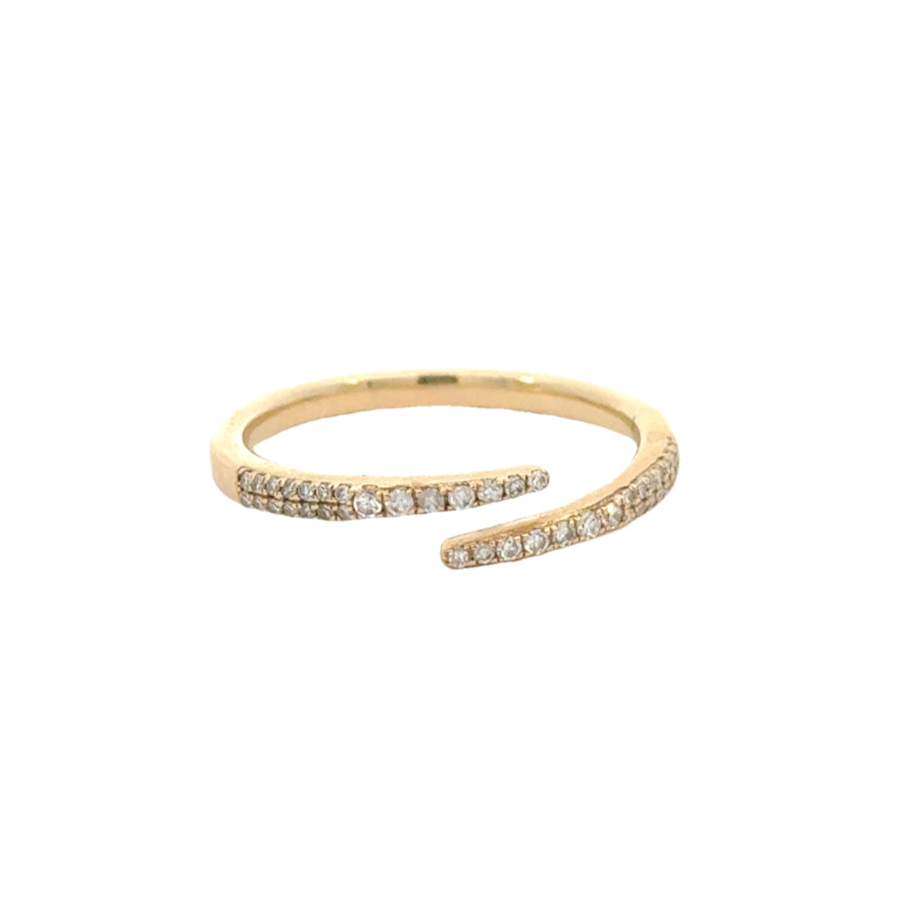 14k Yellow Gold and Diamond Stacking Ring