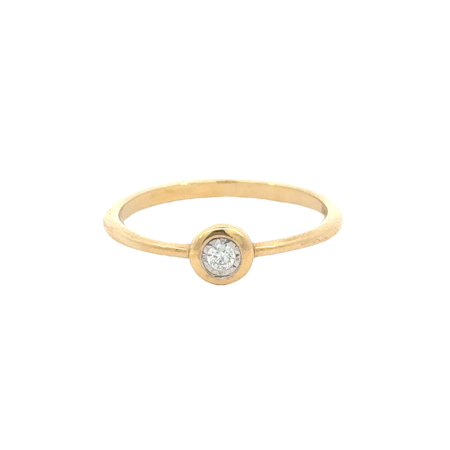 14k Gold Diamond Stacking Ring