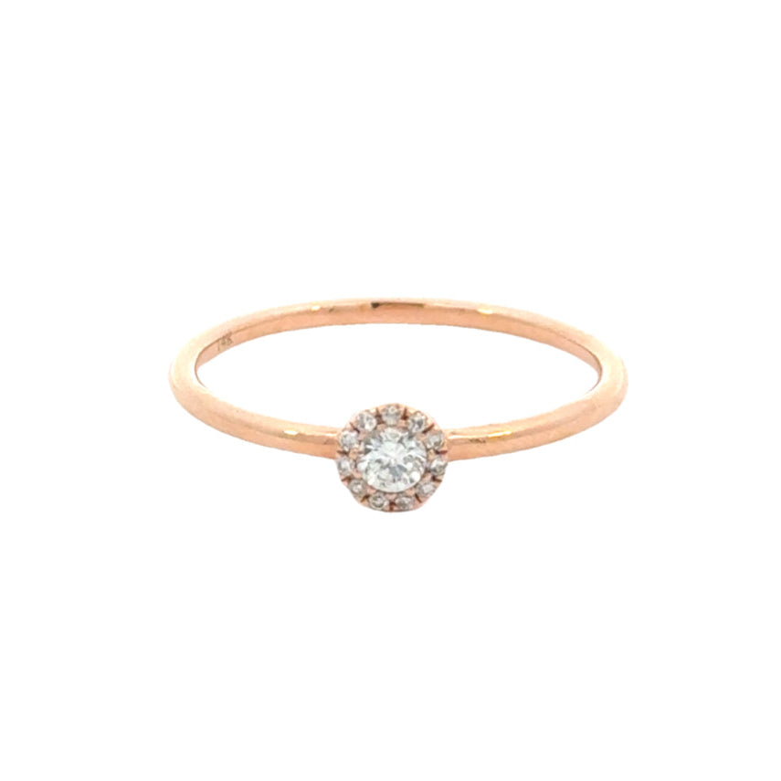 14k Rose Gold Diamond Stacking Ring