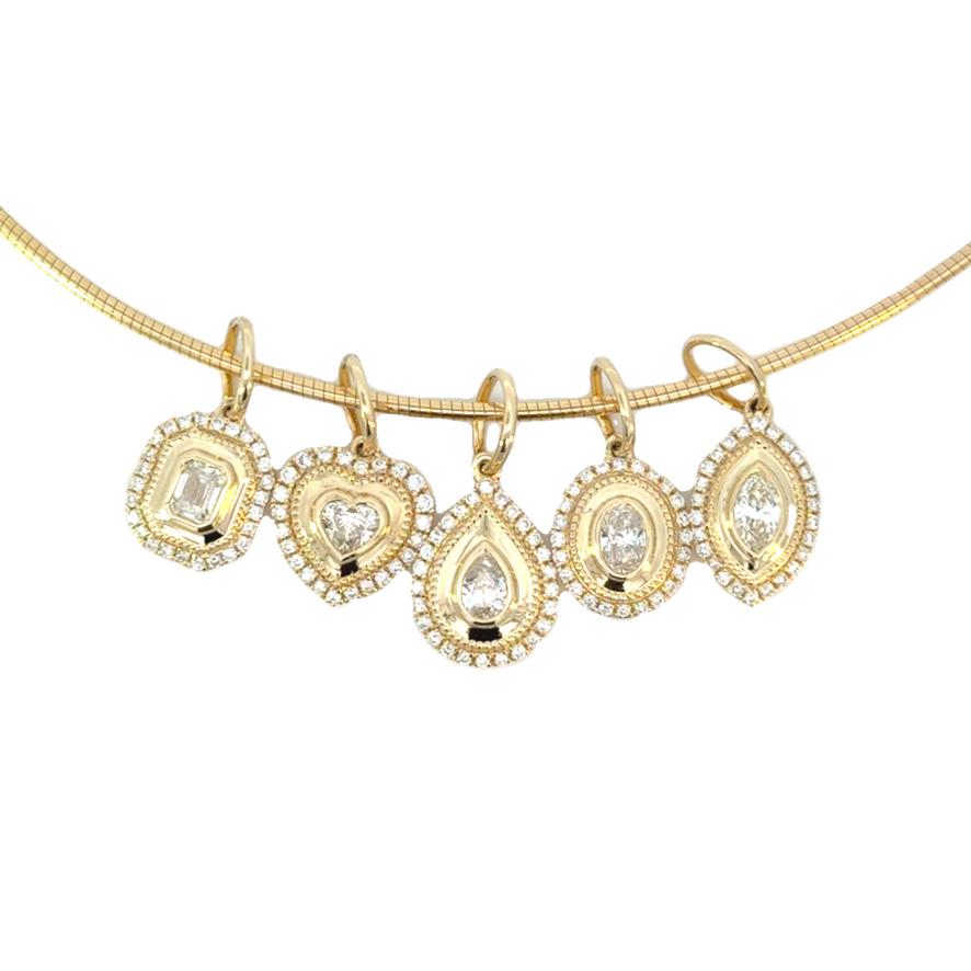 14k Yellow Gold Diamond Charms