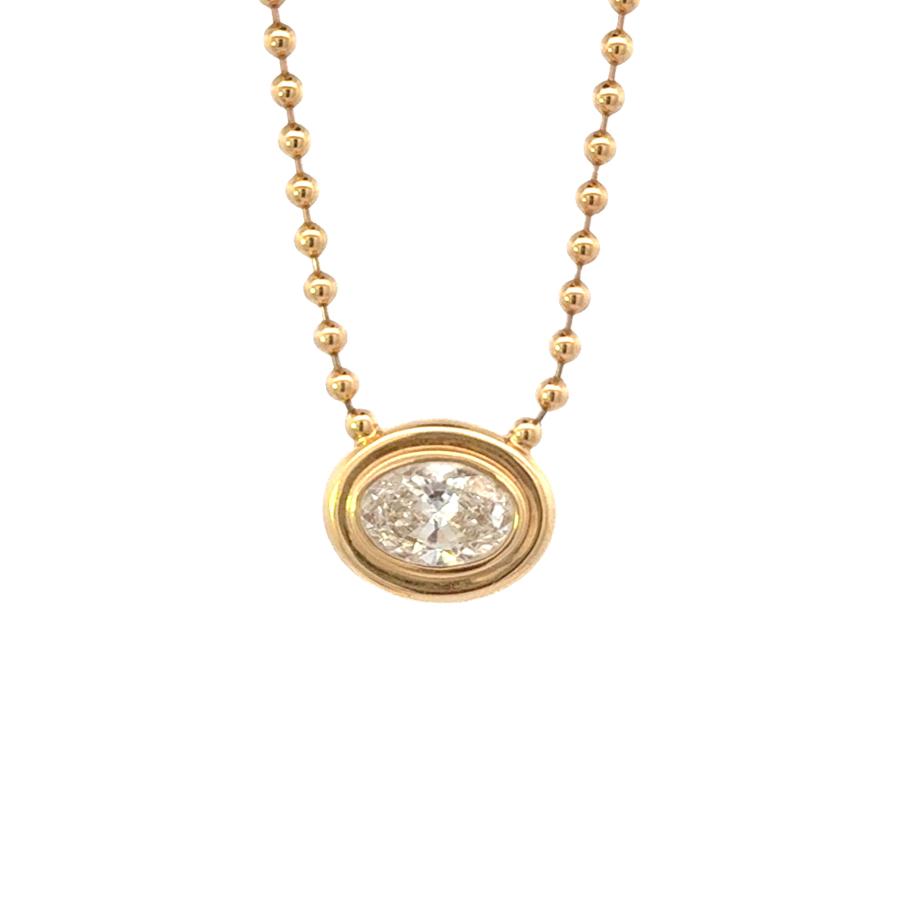 14k Yellow Gold 4.07ct Diamond 4mm Ball Chain Necklace