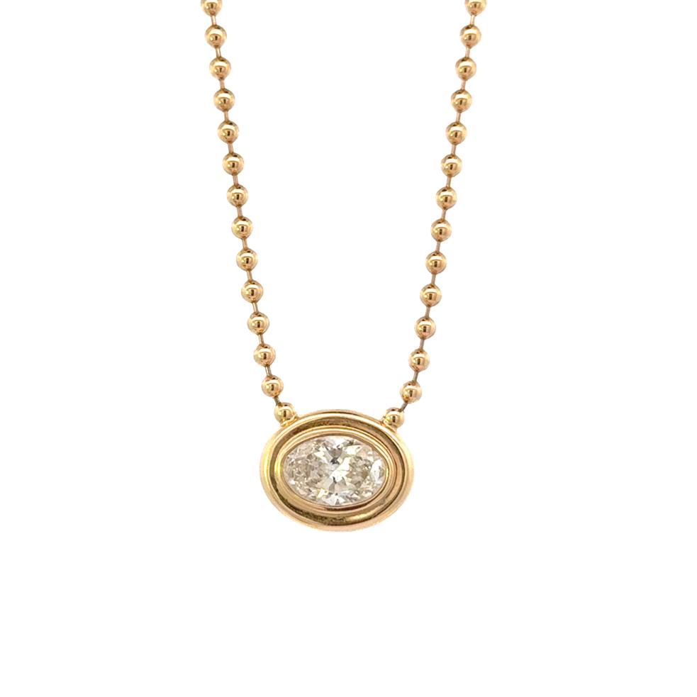 14k Yellow Gold 3.1 ct diamond ball chain necklace