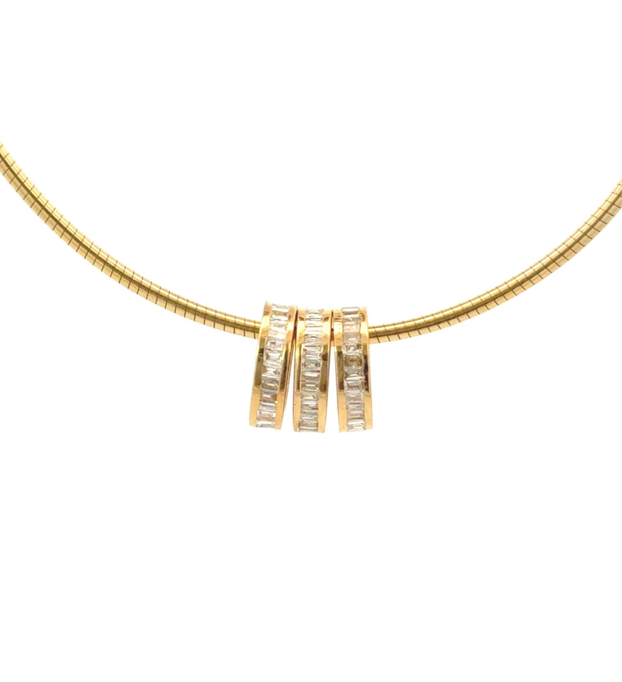 14k Yellow and White Gold and Diamond Rondel Spacer Charm