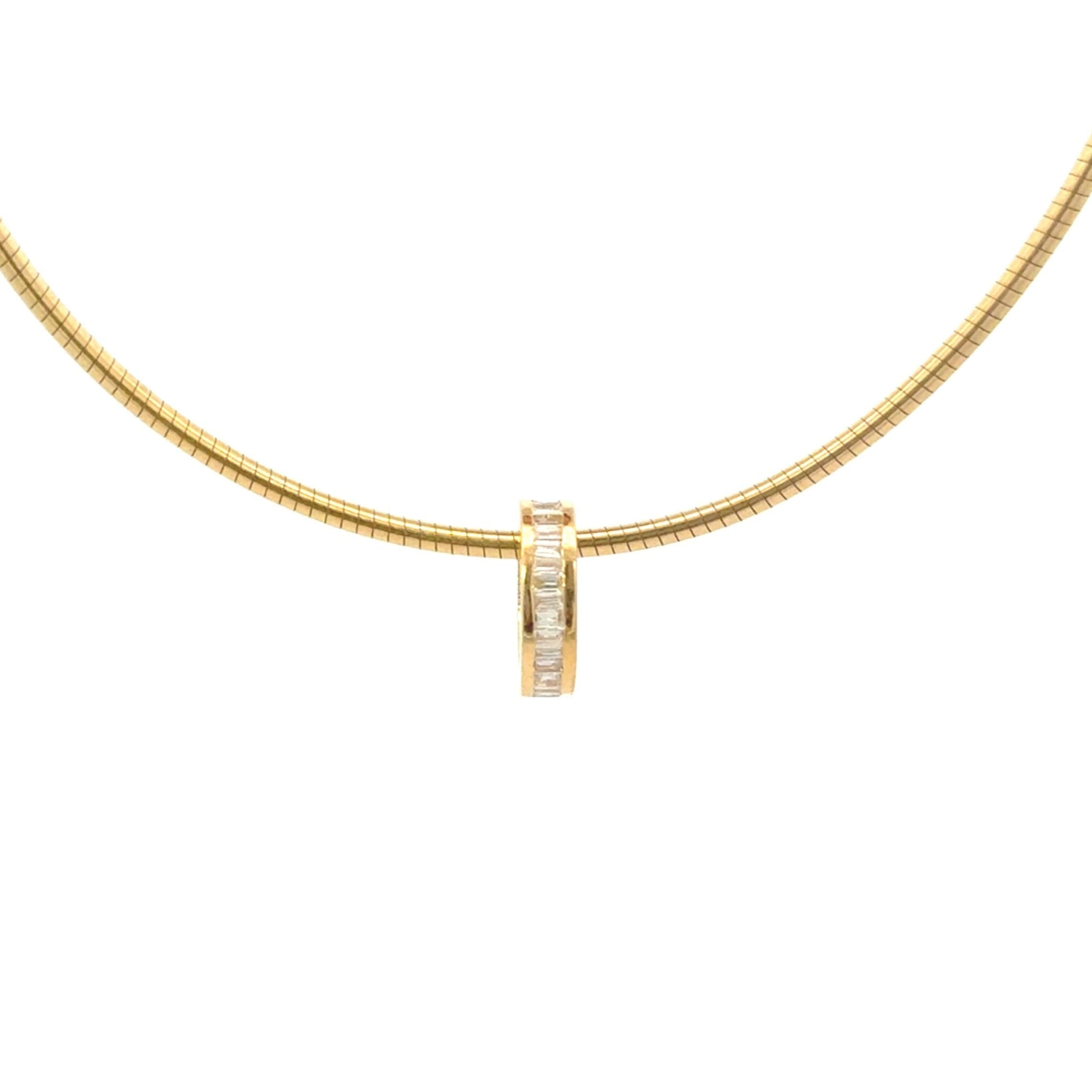 14k Yellow and White Gold and Diamond Rondel Spacer Charm