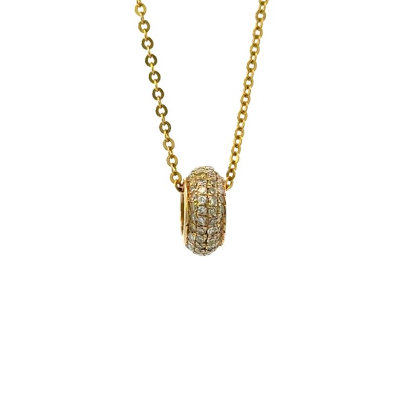 14k Yellow Gold and Diamond Rondel Spacer Charm
