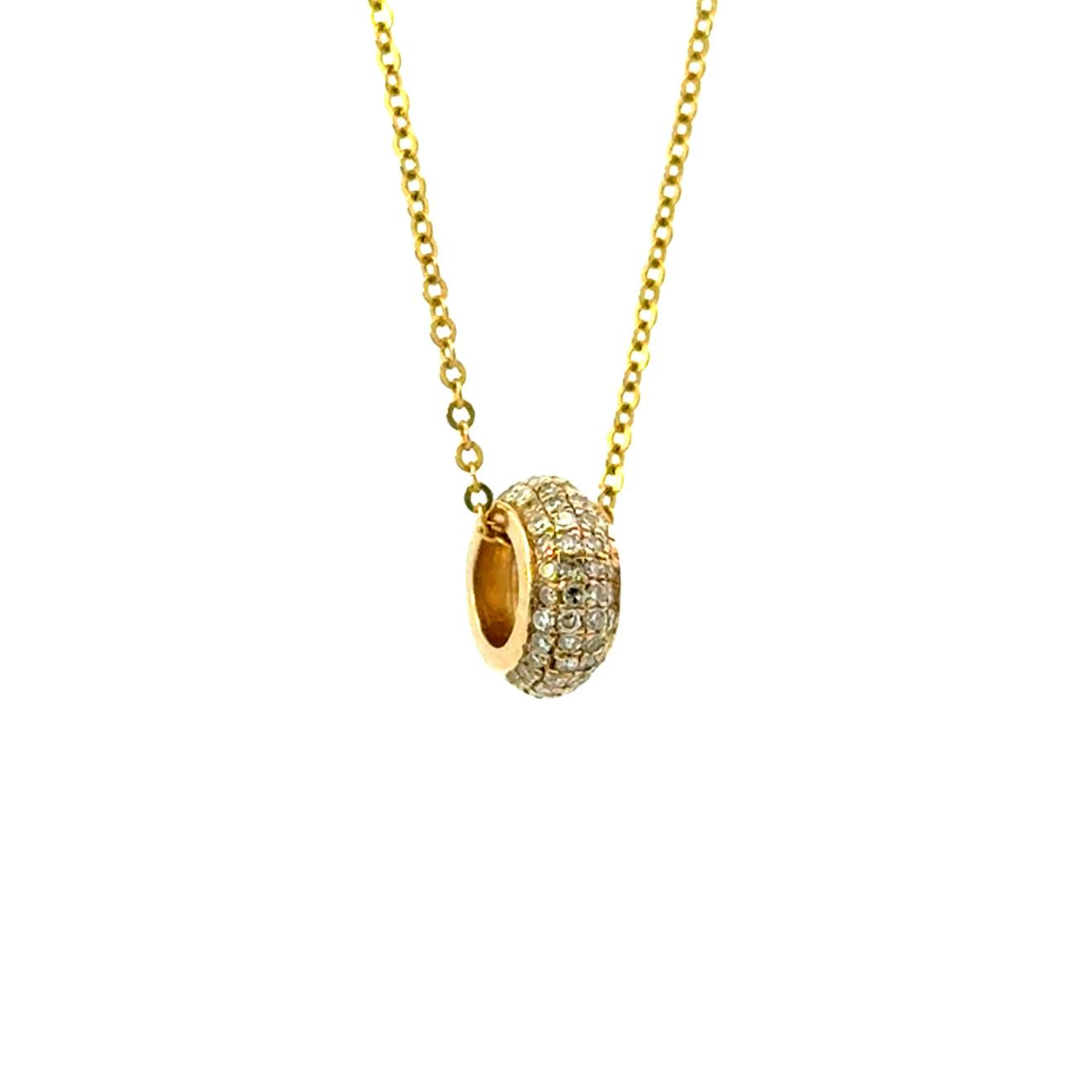 14k Yellow Gold and Diamond Rondel Spacer Charm