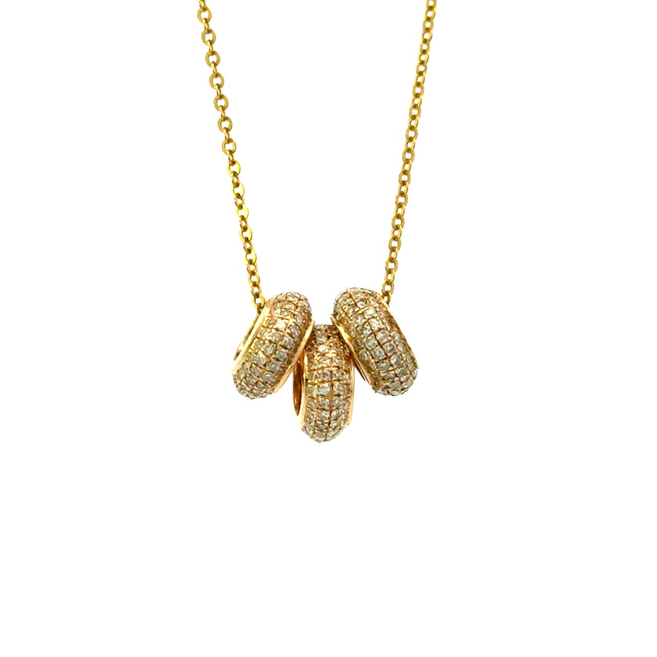 14k Yellow Gold and Diamond Rondel Spacer Charm