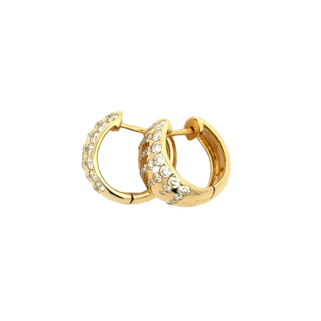 14k Yellow Gold Chunky Diamond Earrings