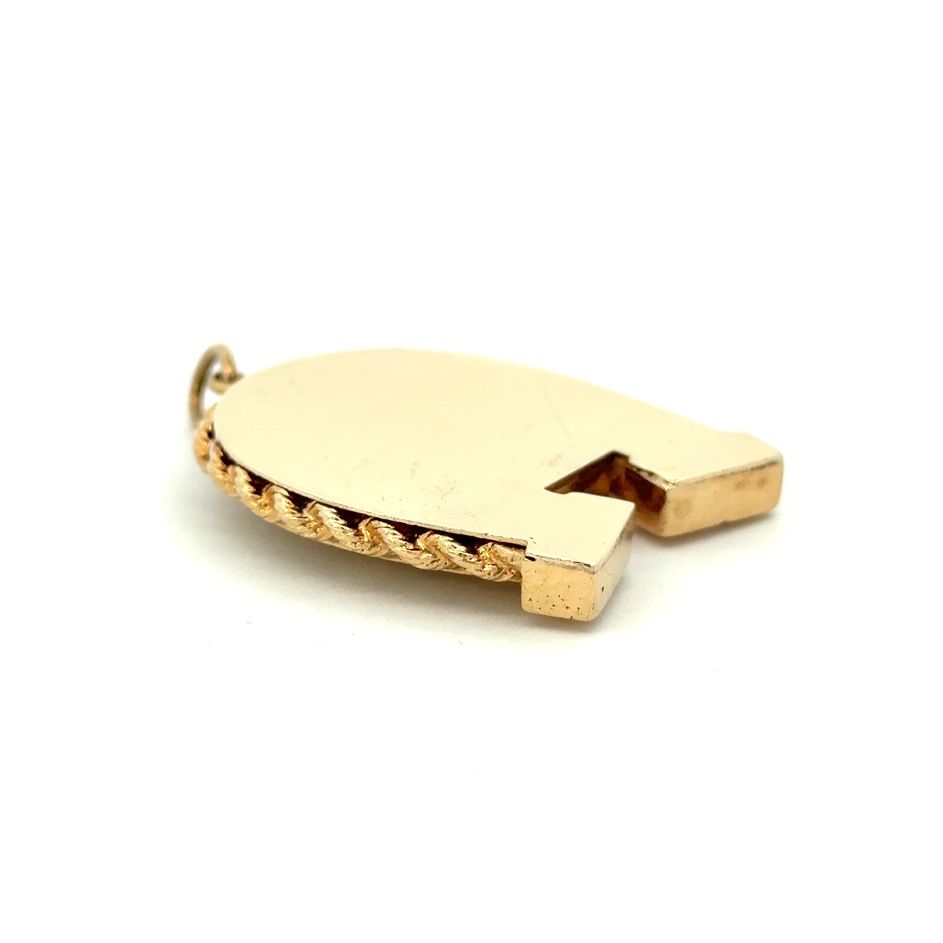 14k Yellow Gold Horseshoe locket Charm