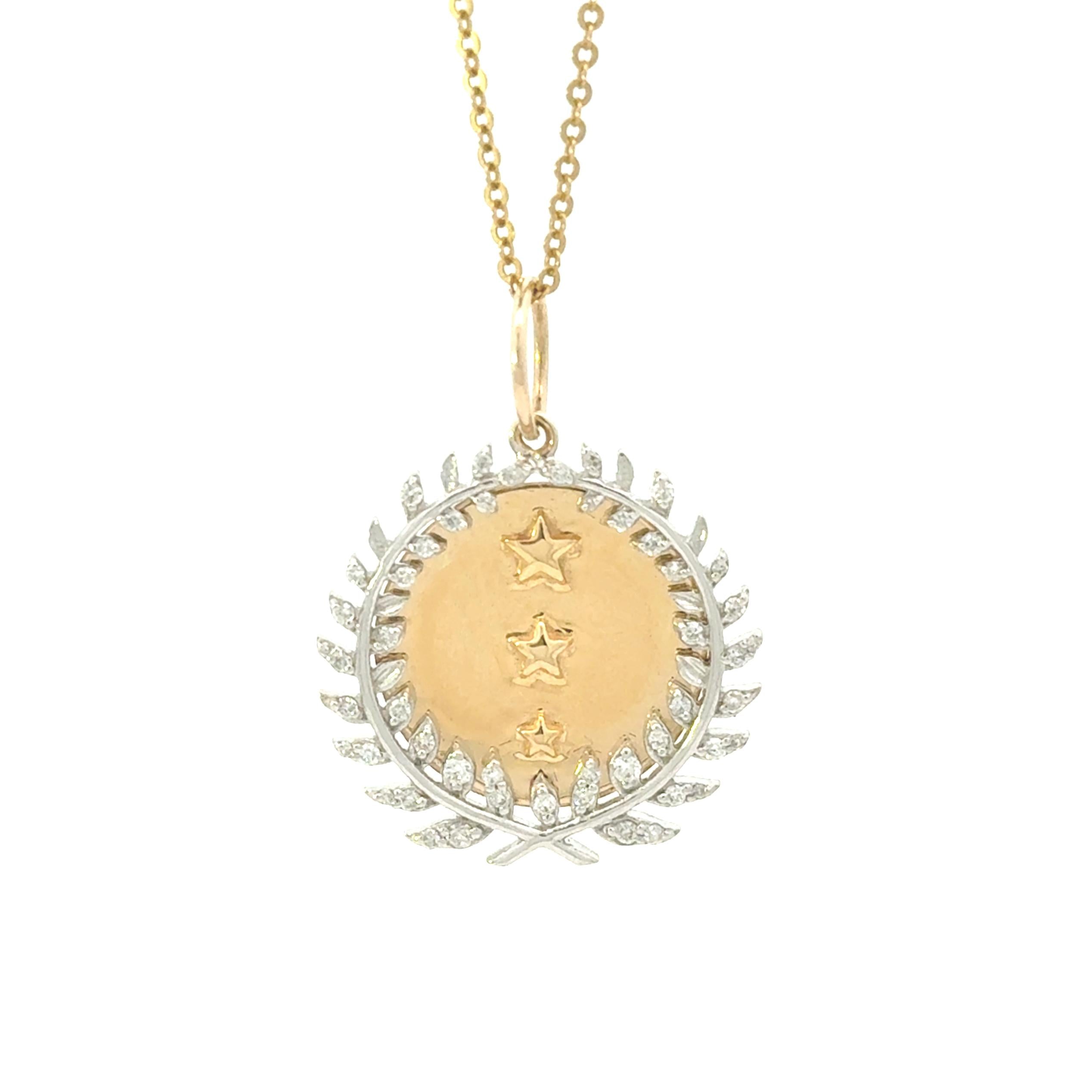 14k Yellow Gold Star Diamond Charm
