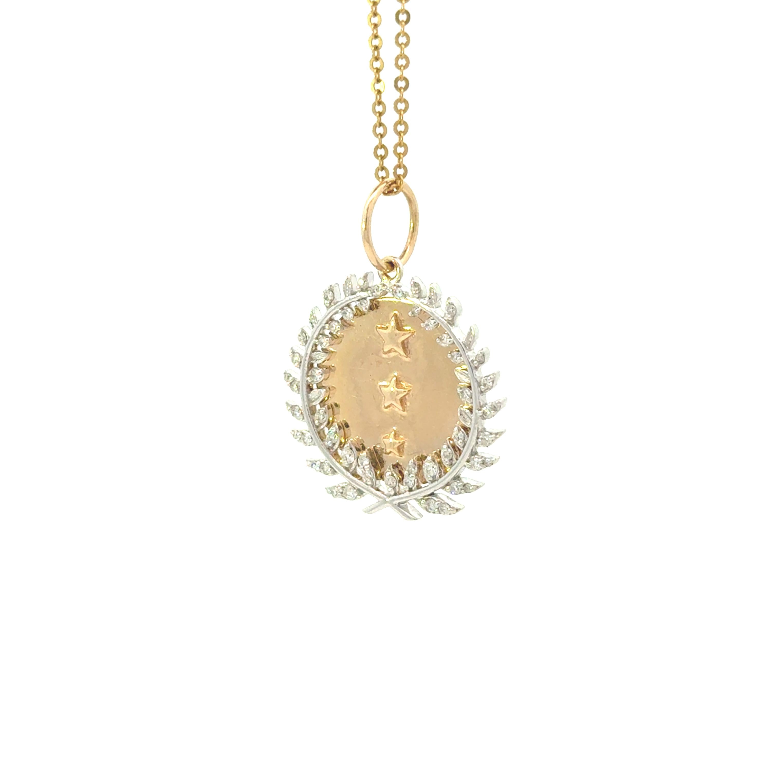 14k Yellow Gold Star Diamond Charm
