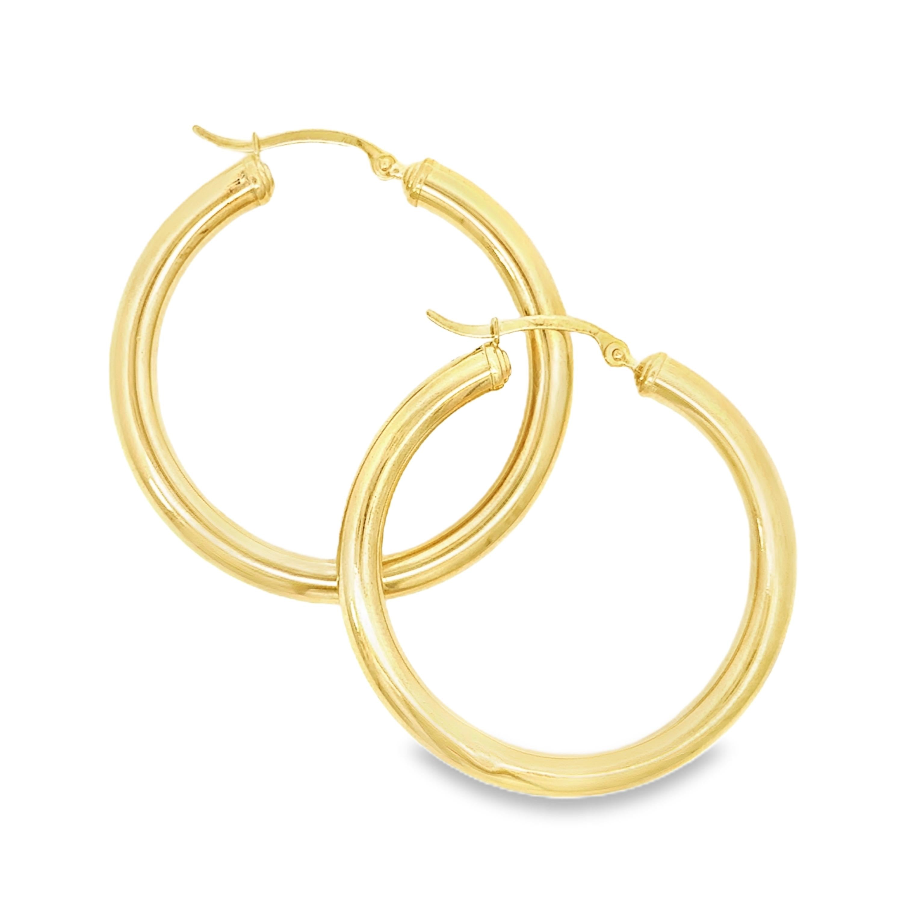 14k Yellow Gold Hoop Earrings