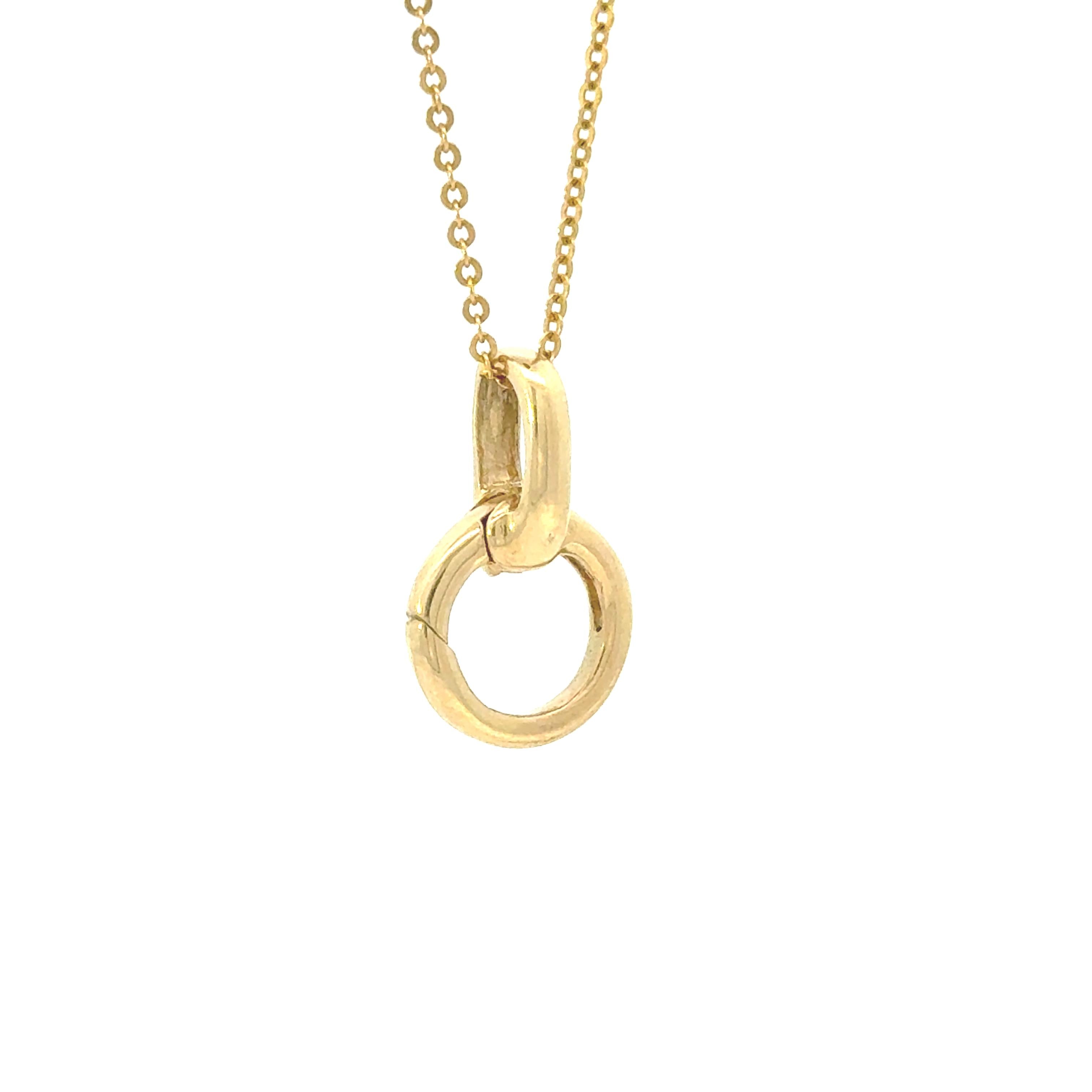14k Yellow Gold Extender Push-in Circle Clasp